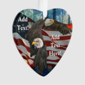 Amerikaanse vlag op Bald Eagle Ornament (voorkant)