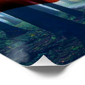 Amerikaanse vlag op Bald Eagle Perfect Poster (Hoek)