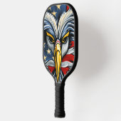 Amerikaanse vlag op Bald Eagle Pickleball Paddle (Links)