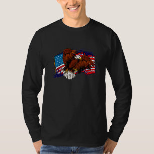 Amerikaanse vlag op Bald Eagle T-shirt