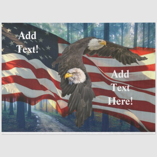 Amerikaanse vlag op Bald Eagle Tissuepapier (Voorkant)