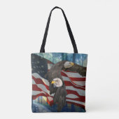 Amerikaanse vlag op Bald Eagle Tote Bag (Achterkant)