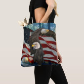 Amerikaanse vlag op Bald Eagle Tote Bag (Dichtbij)