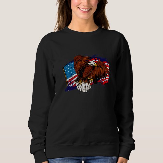 Amerikaanse vlag op Bald Eagle Trui (Voorkant)