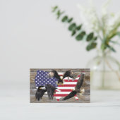 Amerikaanse vlag op Bald Eagle Visitekaartje (Staand voorkant)