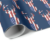 Amerikaanse vlag op blauw cadeaupapier (Rol Hoek)