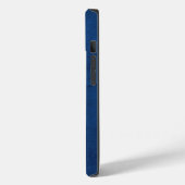 Amerikaanse vlag op blauw leder Case-Mate iPhone case (Achterkant / Links)