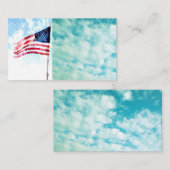 Amerikaanse vlag op blauw luchtruim visitekaartje (Voorkant / Achterkant)