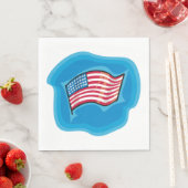 Amerikaanse vlag op blauw servet (Insitu)