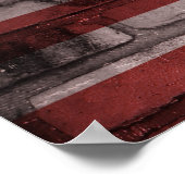 Amerikaanse vlag op Brick Wall Poster (Hoek)