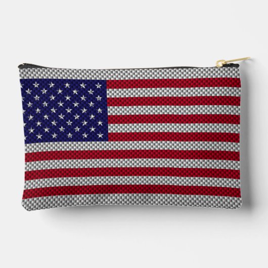 Amerikaanse vlag op Carbon Fiber Style Decor Print Etui (Achterkant)