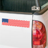Amerikaanse vlag op Chevron Waves Bumpersticker (Op Truck)