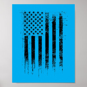 Amerikaanse Vlag Op De Achterkant Met Zwarte Zak A Poster