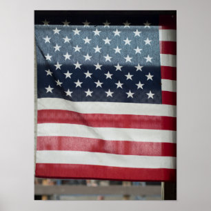 Amerikaanse vlag op de beurs van Sussex Poster