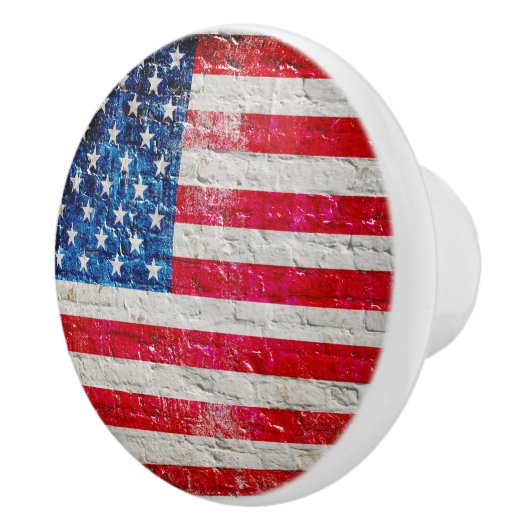 Amerikaanse vlag op de deurknop keramische knop (Rechts)