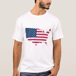 Amerikaanse vlag op de kaart t-shirt