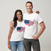 Amerikaanse vlag op de kaart t-shirt (Unisex)