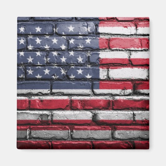 Amerikaanse vlag op de muur magneet (Voorkant)