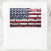 Amerikaanse vlag op de muur rechthoekige sticker (Tas)