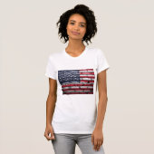 Amerikaanse vlag op de muur t-shirt (Voorkant volledig)
