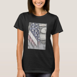 Amerikaanse vlag op de muur t-shirt