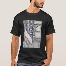 Amerikaanse vlag op de muur t-shirt
