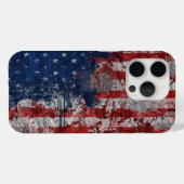 Amerikaanse vlag op de muur van Grunge Case-Mate iPhone Case (Achterkant (horizontaal))