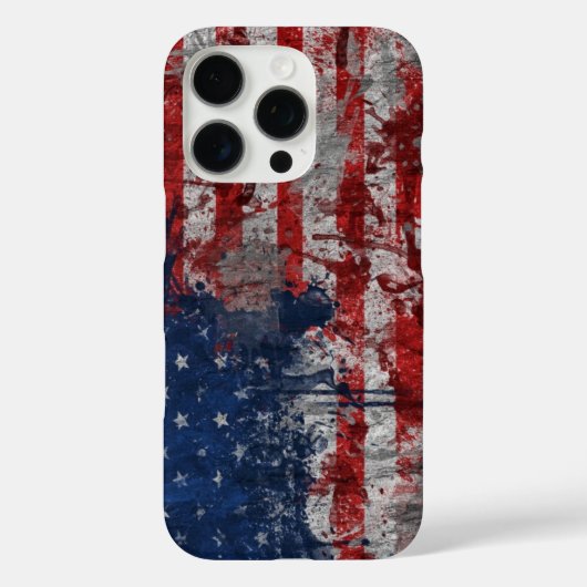 Amerikaanse vlag op de muur van Grunge Case-Mate iPhone Case (Achterkant)