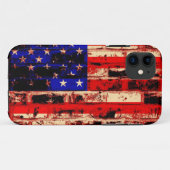 Amerikaanse vlag op de oude muur Case-Mate iPhone case (Achterkant (horizontaal))