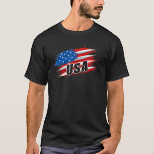 Amerikaanse vlag op de vierde dag van de onafhanke t-shirt