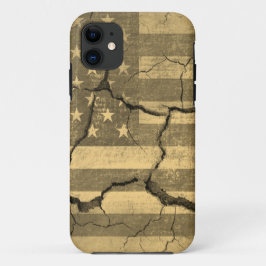 Amerikaanse vlag op de Vintage van Cracked Wall Case-Mate iPhone Case