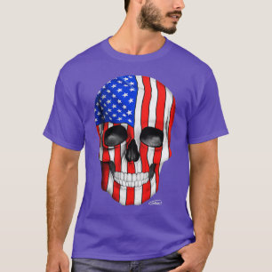 Amerikaanse vlag op donkere achtergrond t-shirt