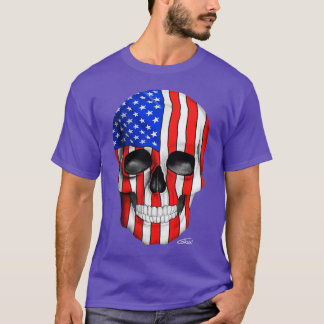Amerikaanse vlag op donkere achtergrond t-shirt