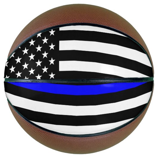 Amerikaanse vlag op een blauwe lijn symbolisch ged mini basketbal (Voorkant)