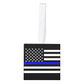 Amerikaanse vlag op een blauwe lijn symbolisch ged ornament (Voorkant)