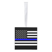 Amerikaanse vlag op een blauwe lijn symbolisch ged ornament (Rechts)