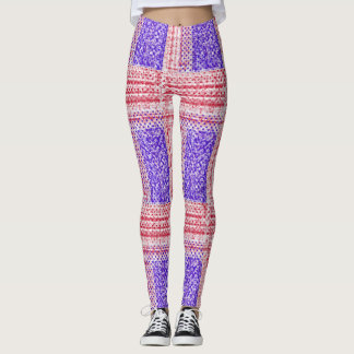 Amerikaanse vlag op een blauwe rode achtergrond Le Leggings