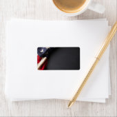 Amerikaanse vlag op een Chalkboard Etiket (Insitu)