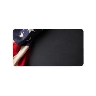 Amerikaanse vlag op een Chalkboard Etiket