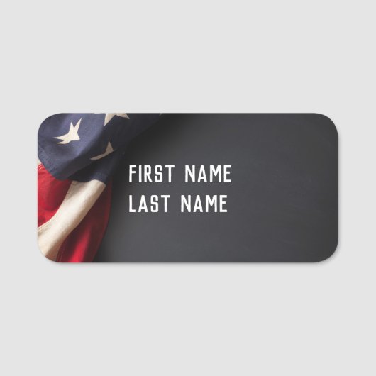 Amerikaanse vlag op een Chalkboard Naamplaatje (Voorkant)