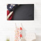 Amerikaanse vlag op een Chalkboard Spandoek (Insitu)