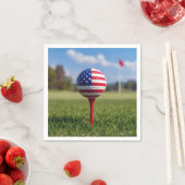 Amerikaanse vlag op een golfbal servet (Insitu)
