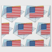 Amerikaanse vlag op een Kaart Cadeaupapier (Vlak)