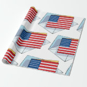 Amerikaanse vlag op een Kaart Cadeaupapier (Uitgerold)