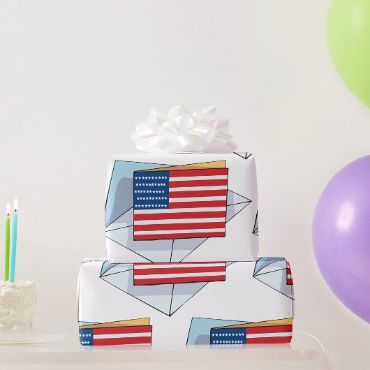 Amerikaanse vlag op een Kaart Cadeaupapier