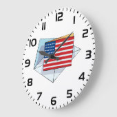 Amerikaanse vlag op een Kaart Grote Klok (Hoek)