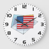 Amerikaanse vlag op een Kaart Grote Klok (Voorkant)