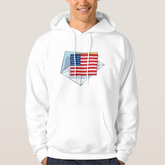 Amerikaanse vlag op een Kaart Hoodie (Voorkant)