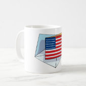 Amerikaanse vlag op een Kaart Koffiemok (Voorkant links)