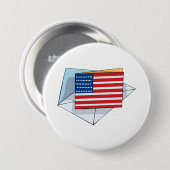 Amerikaanse vlag op een Kaart Ronde Button 7,6 Cm (Voorkant /achterkant)